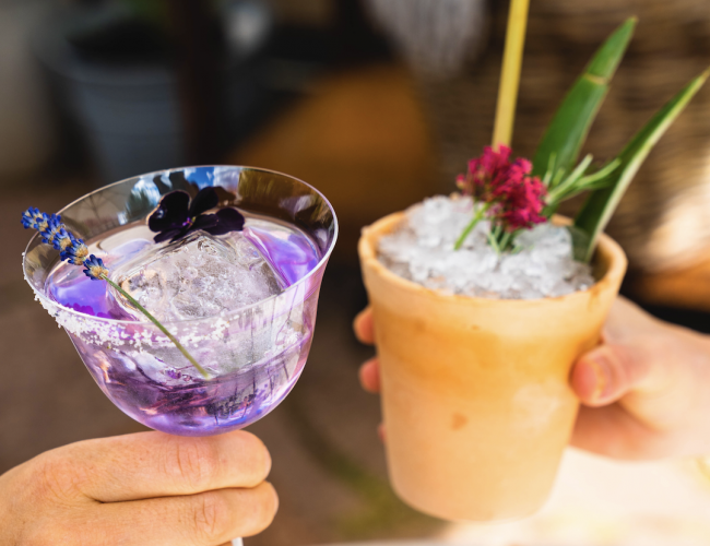 Summer drinks and snacks at Hotell Borgholm