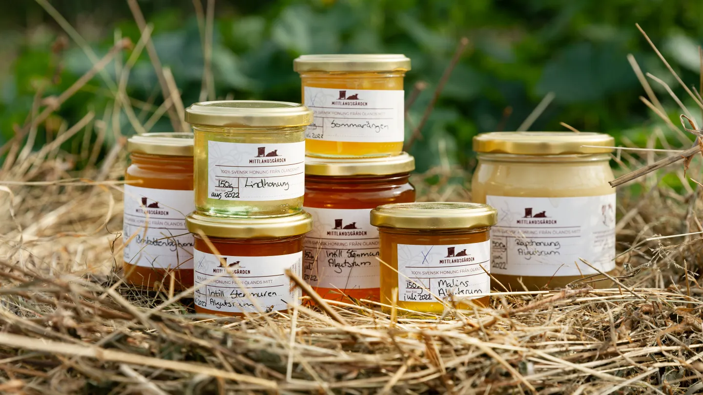flera olika sorters honung