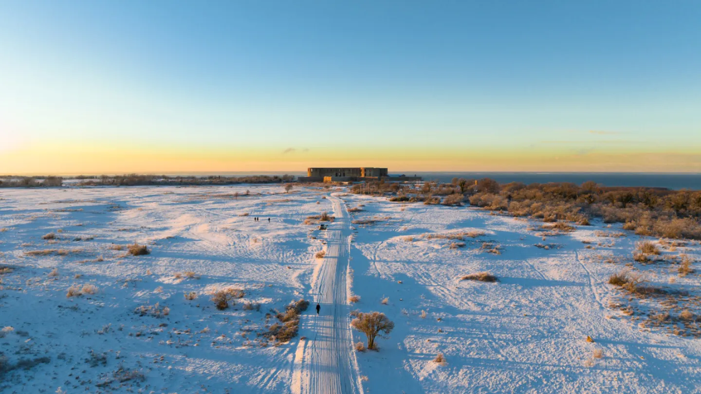 Borgholms slott i vinterskrud