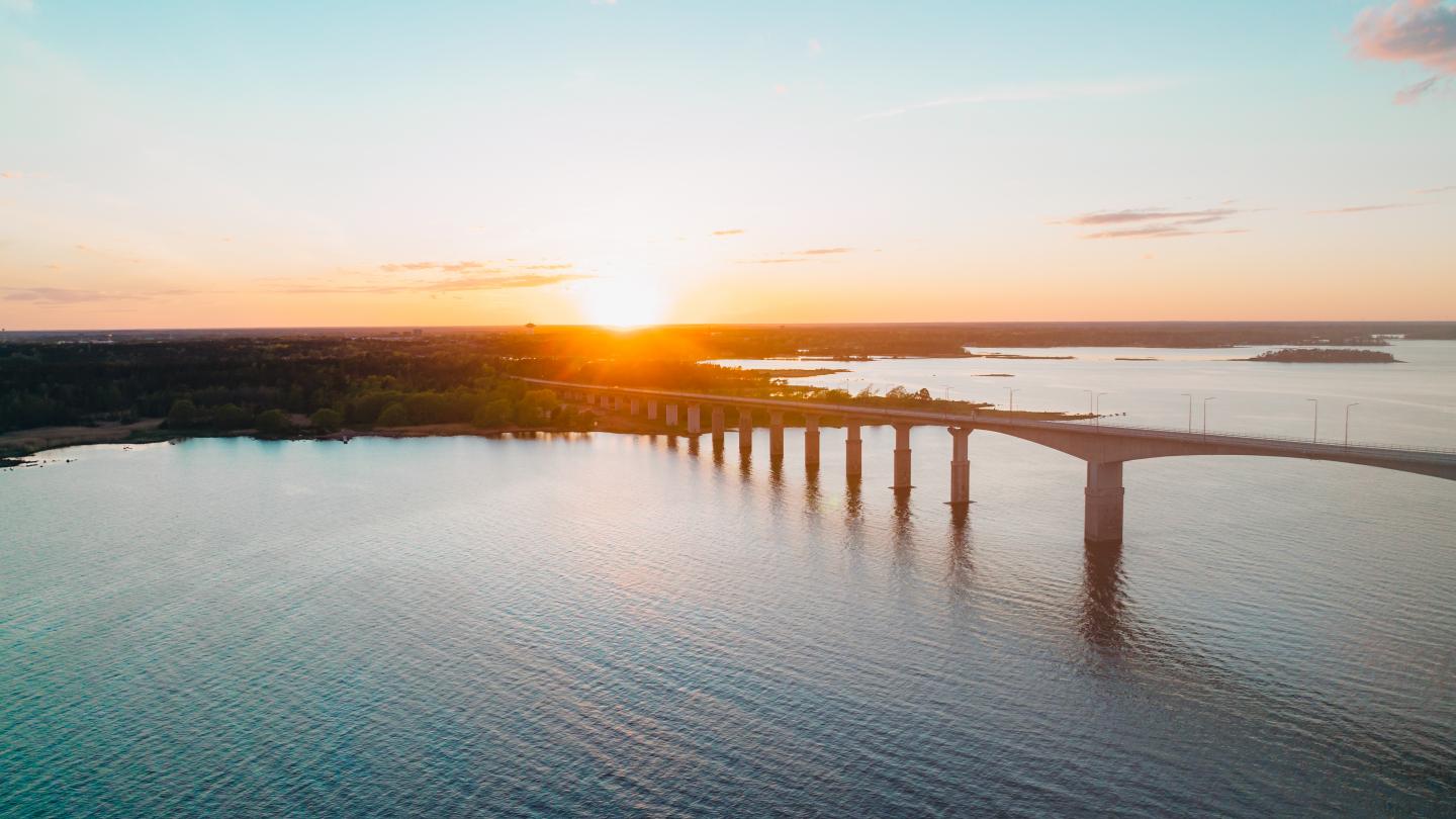 Öland Bridge at sunset